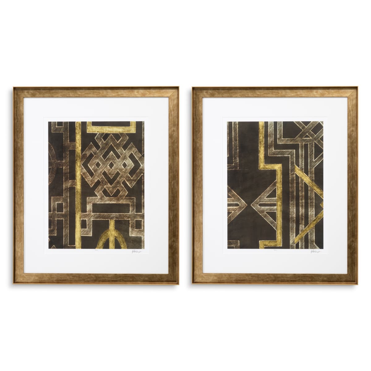 Eichholtz Print Trellis Pattern by Ethan Harper I set of 2