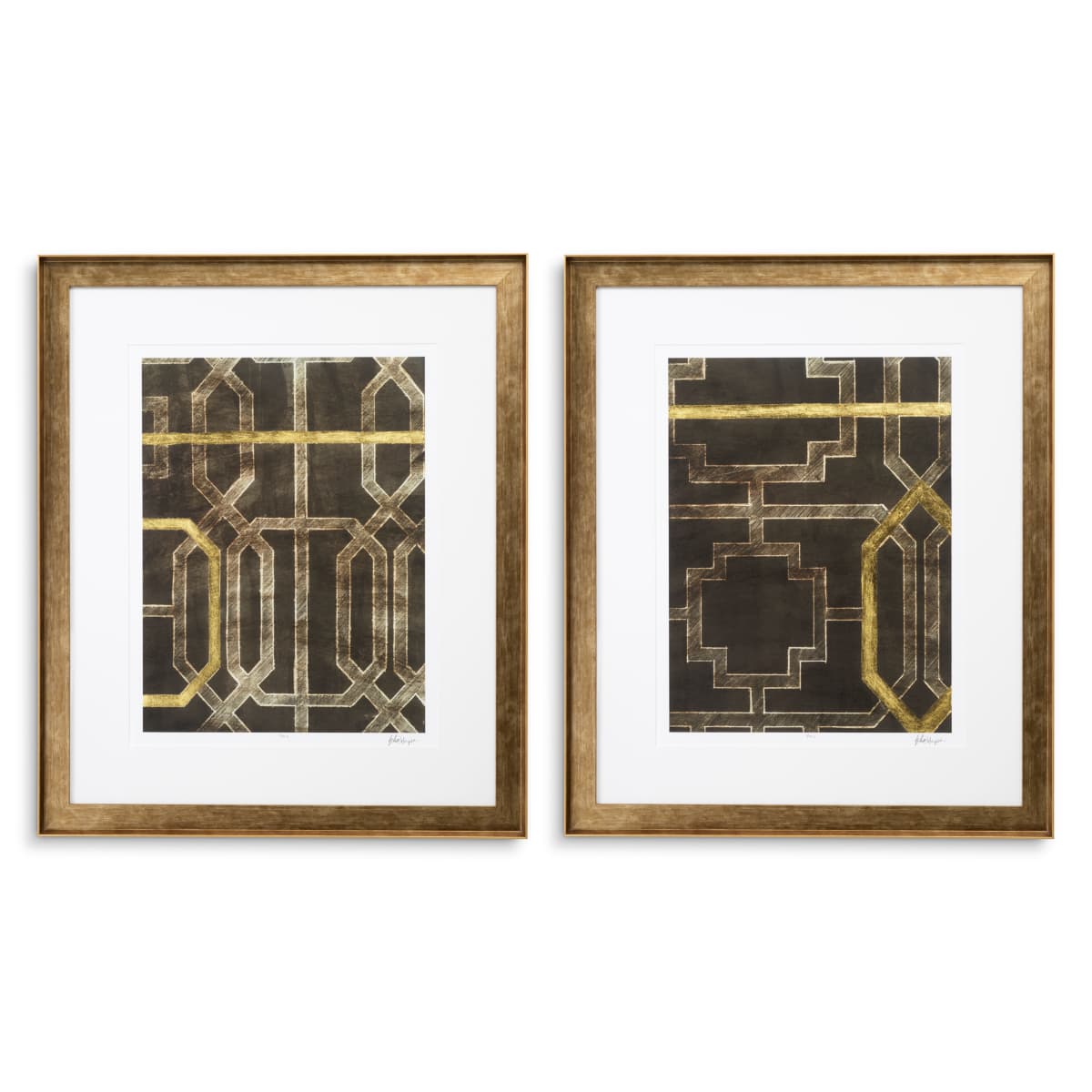 Eichholtz Print Trellis Pattern by Ethan Harper II set of 2