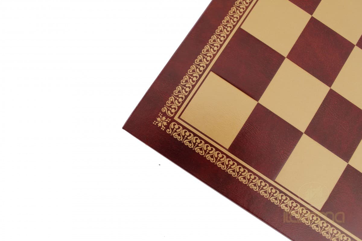 Italfama LEATHERETTE CHESSBOARD GOLD/BURGUNDY COLOR
