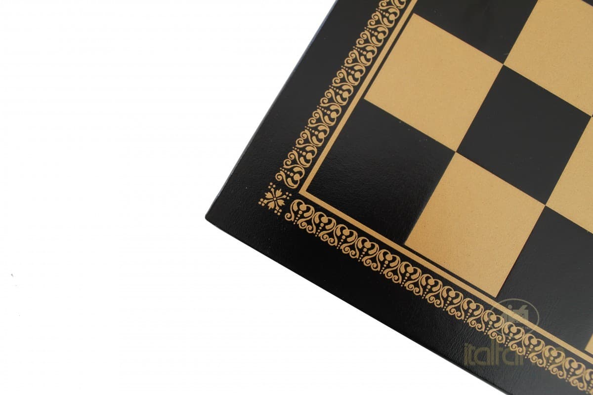 Italfama LEATHERETTE CHESSBOARD BLACK/GOLD COLOR