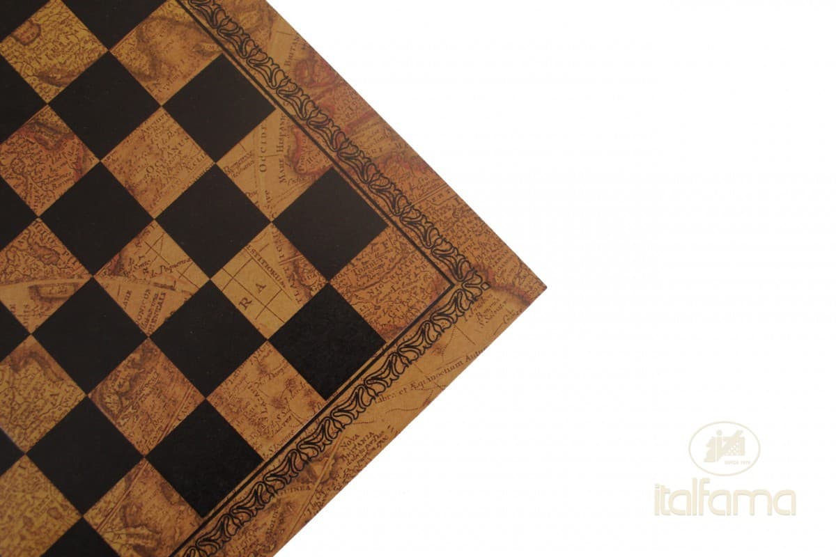 Italfama LEATHERETTE CHESSBOARD ANCIENT MAP COLOR