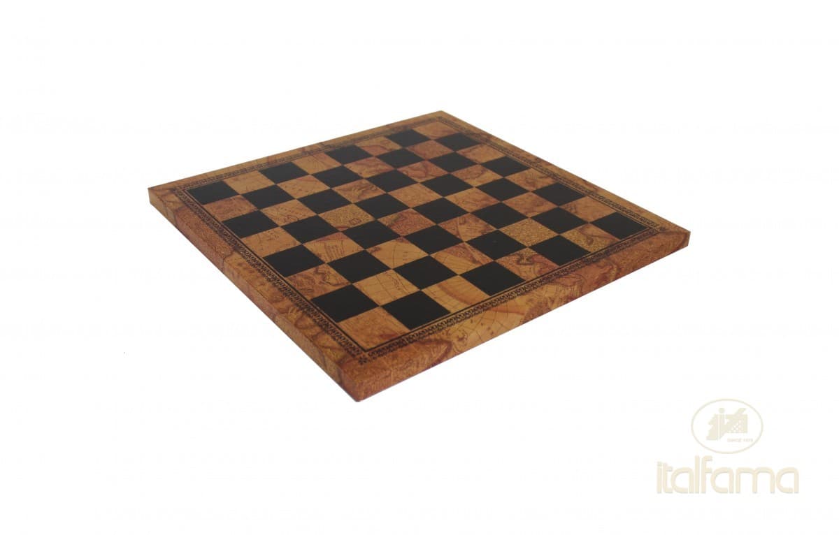 Italfama LEATHERETTE CHESSBOARD ANCIENT MAP COLOR
