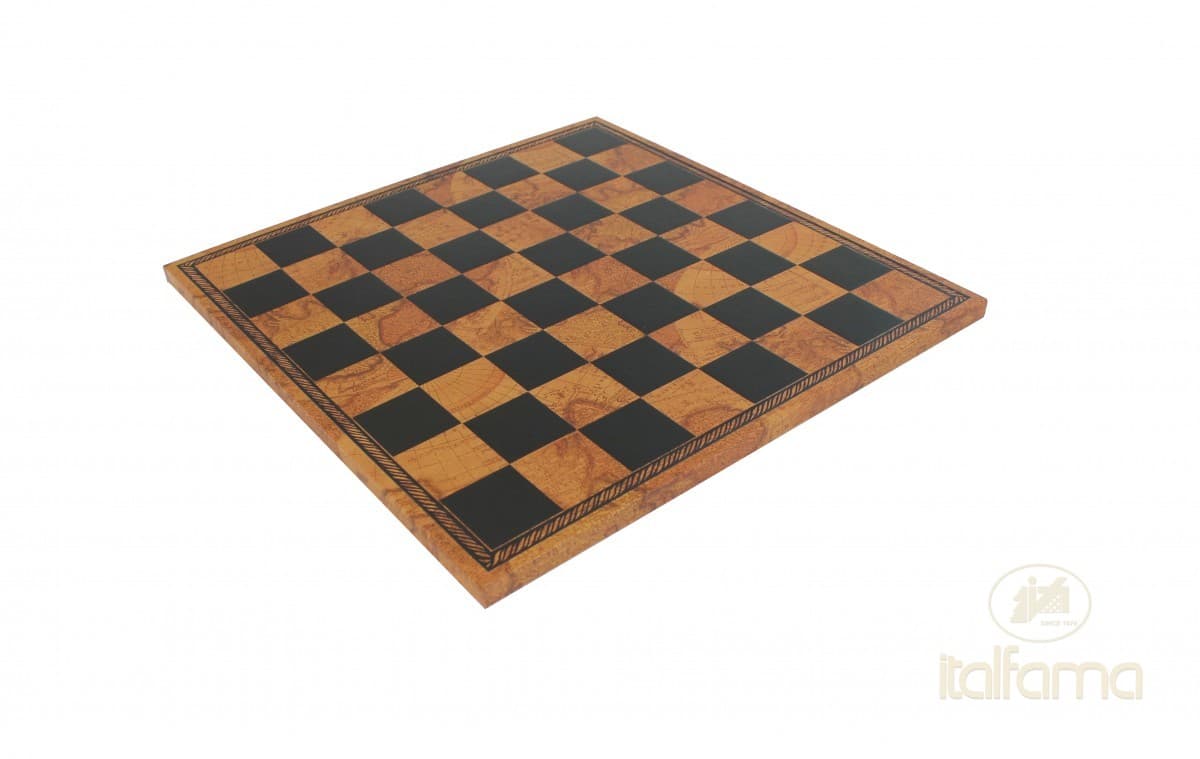 Italfama LEATHERETTE CHESSBOARD ANCIENT MAP COLOR