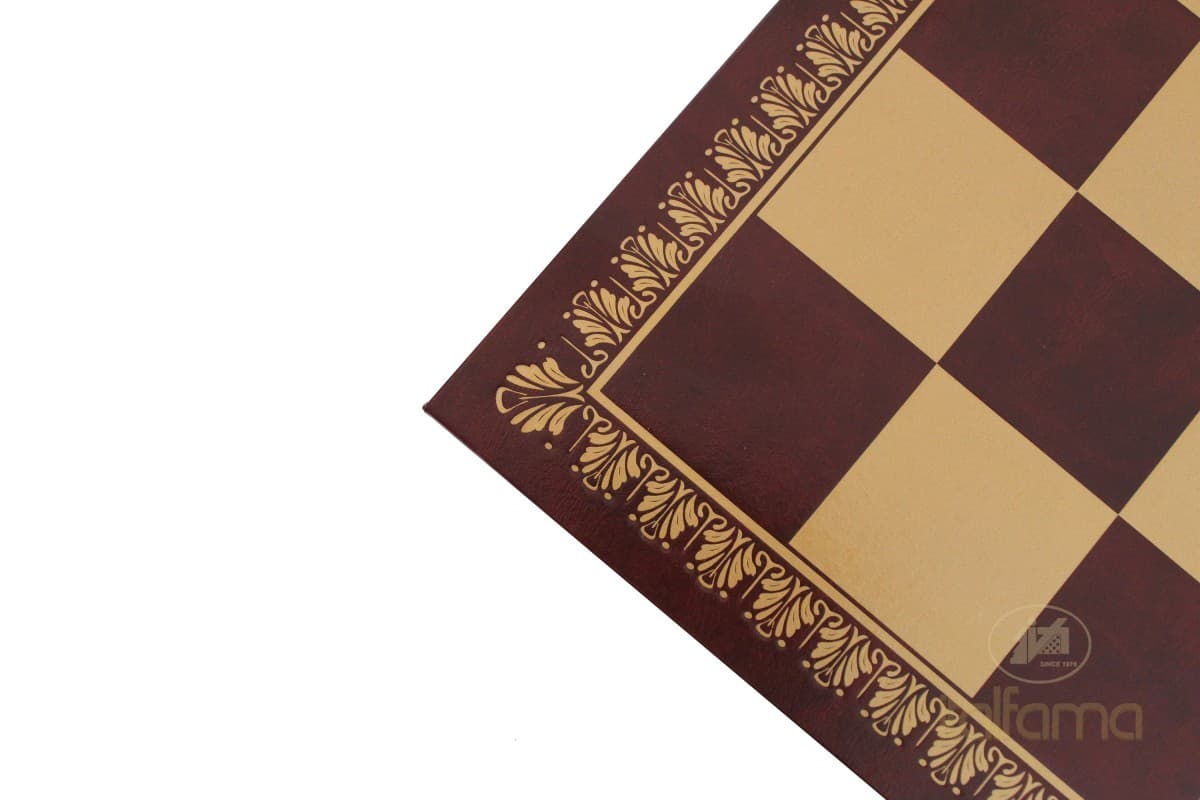 Italfama LEATHERETTE CHESSBOARD GOLD/BURGUNDY COLOR