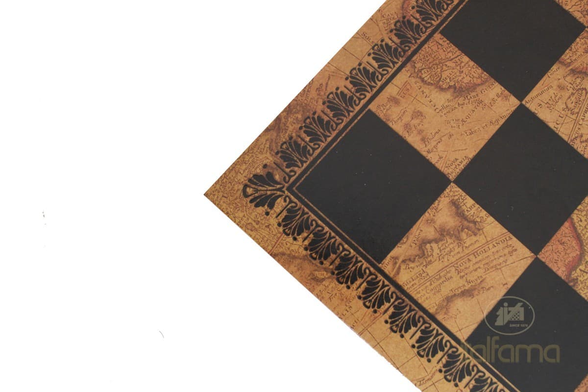 Italfama LEATHERETTE CHESSBOARD ANCIENT MAP COLOR