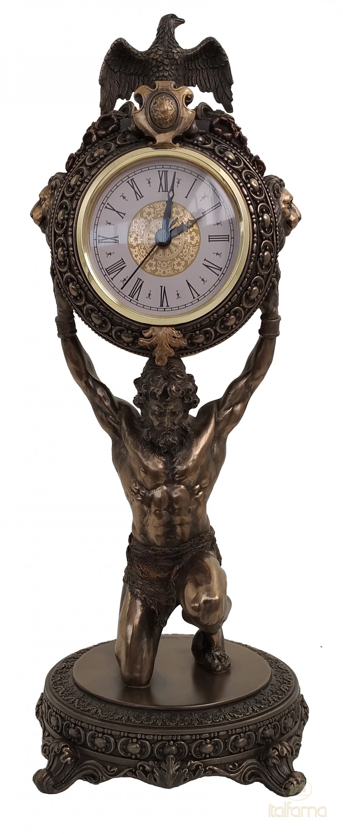Italfama ATLAS ON KNEES WITH CLOCK