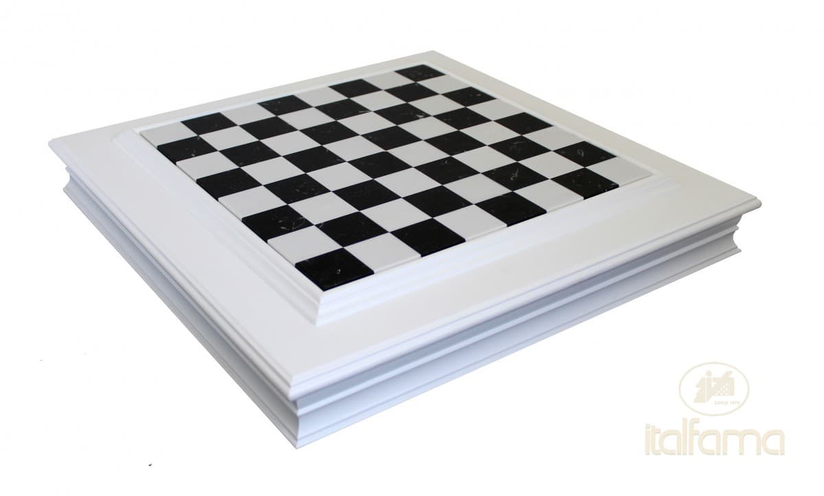 Italfama WOODEN CHESS BOARD WITH MARBLE TOP AND CHESS COMPARTMENT