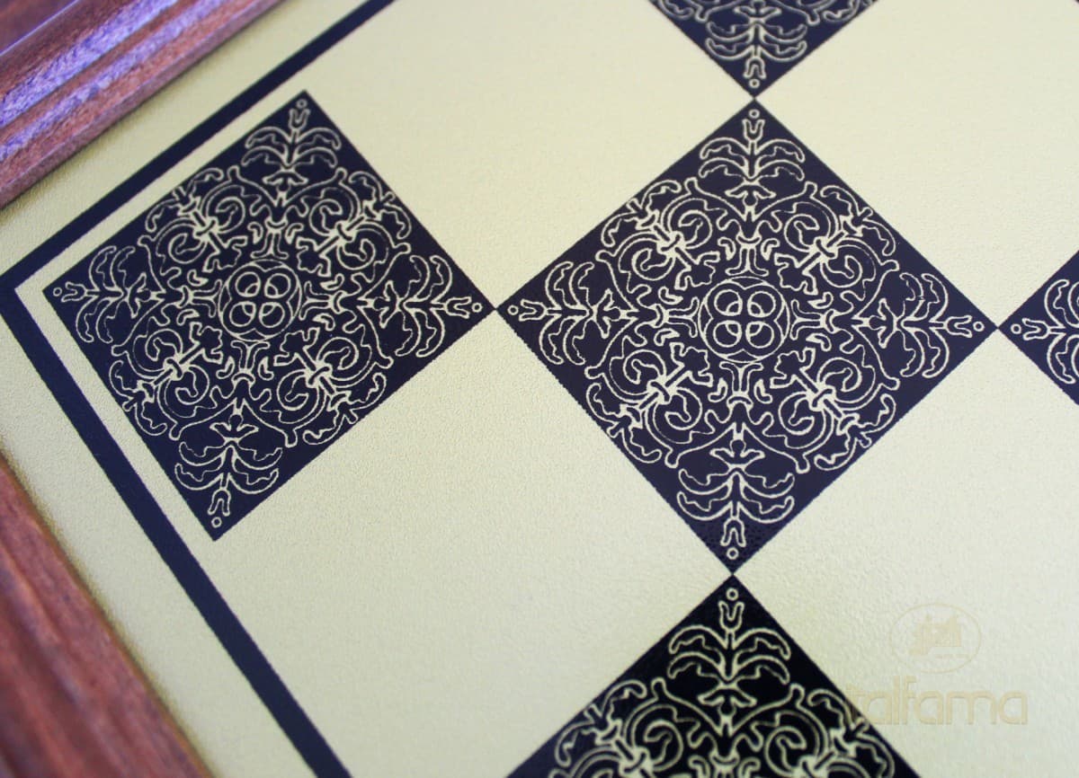 Italfama BRASS STYLE CHESSBOARD WITH WOODEN FRAME
