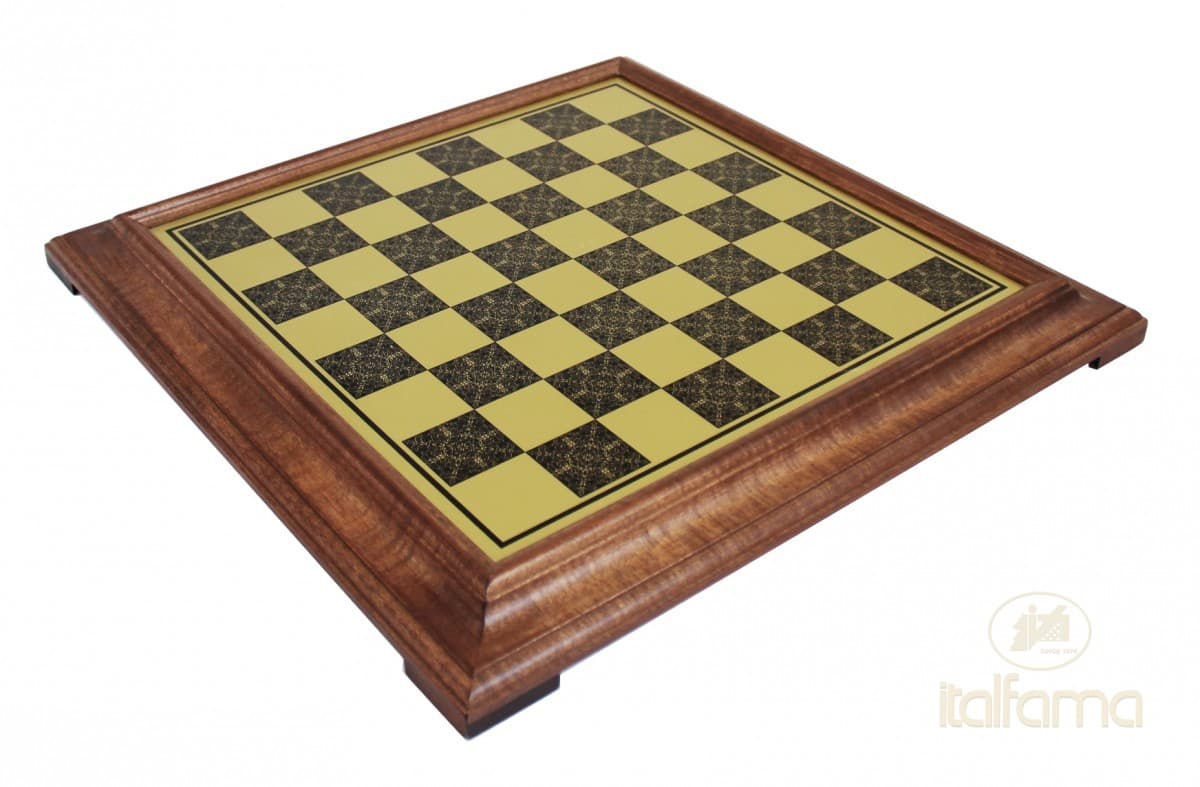 Italfama BRASS STYLE CHESSBOARD WITH WOODEN FRAME