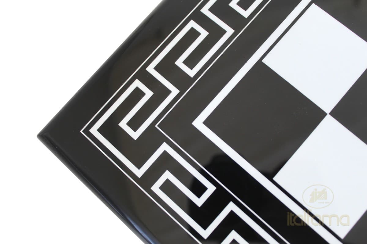 Italfama BLACK/WHITE LACQUERED WOODEN CHESSBOARD WITH DECORATION