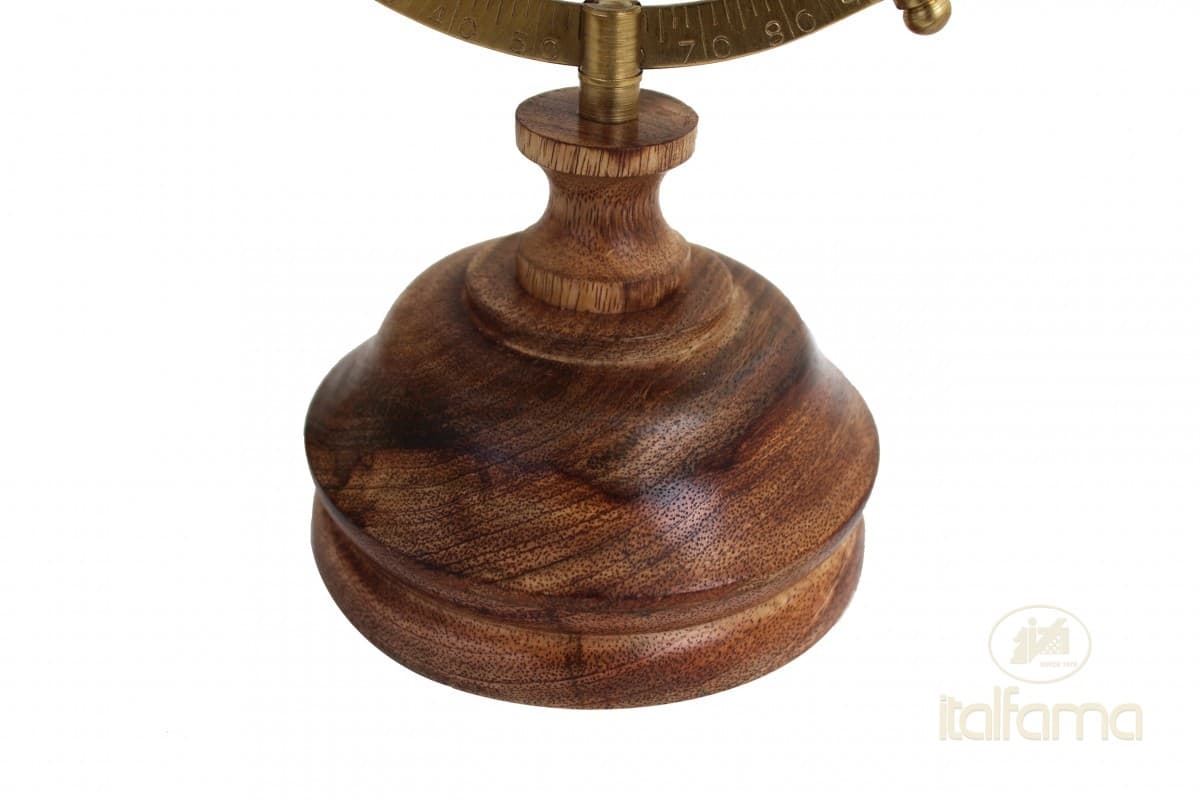 Italfama GLOBE brown map wooden base