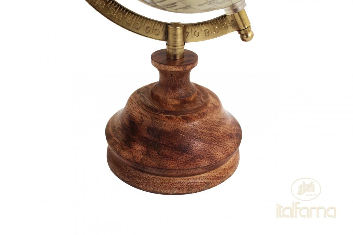 Italfama GLOBE brown map wooden base