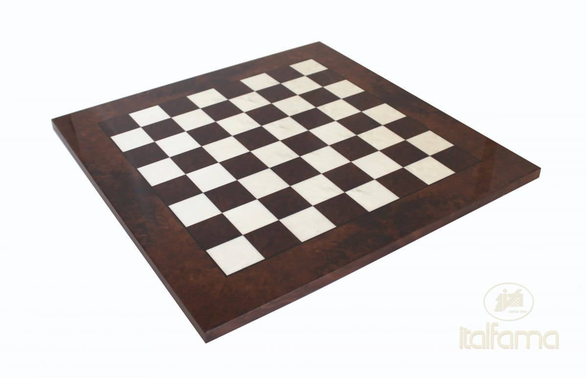 Italfama BRIAR WALNUT WOOD CHESSBOARD GLOSSY FINISH