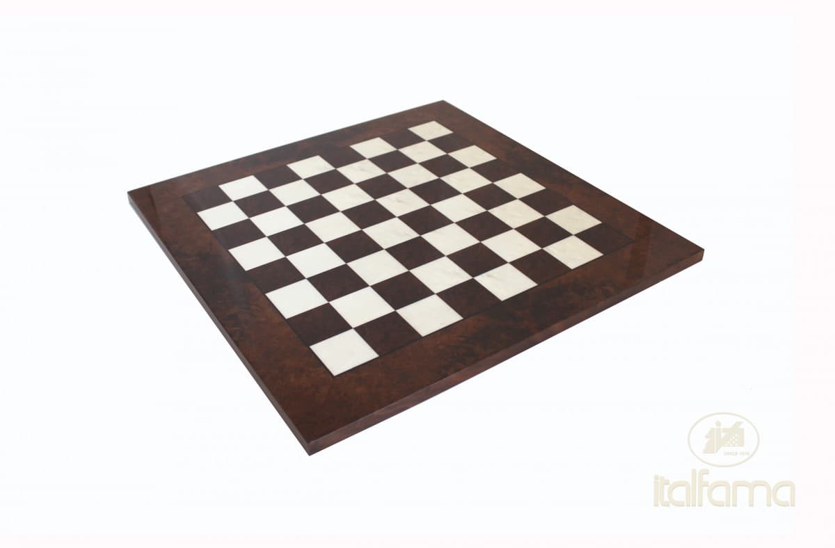 Italfama BRIAR WALNUT WOOD CHESSBOARD GLOSSY FINISH