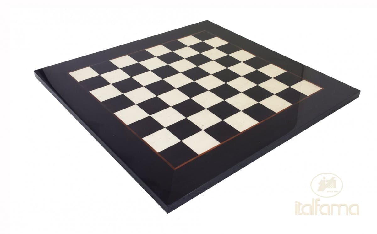 Italfama BLACK ERABLE BRIAR WOOD CHESSBOARD GLOSSY FINISH