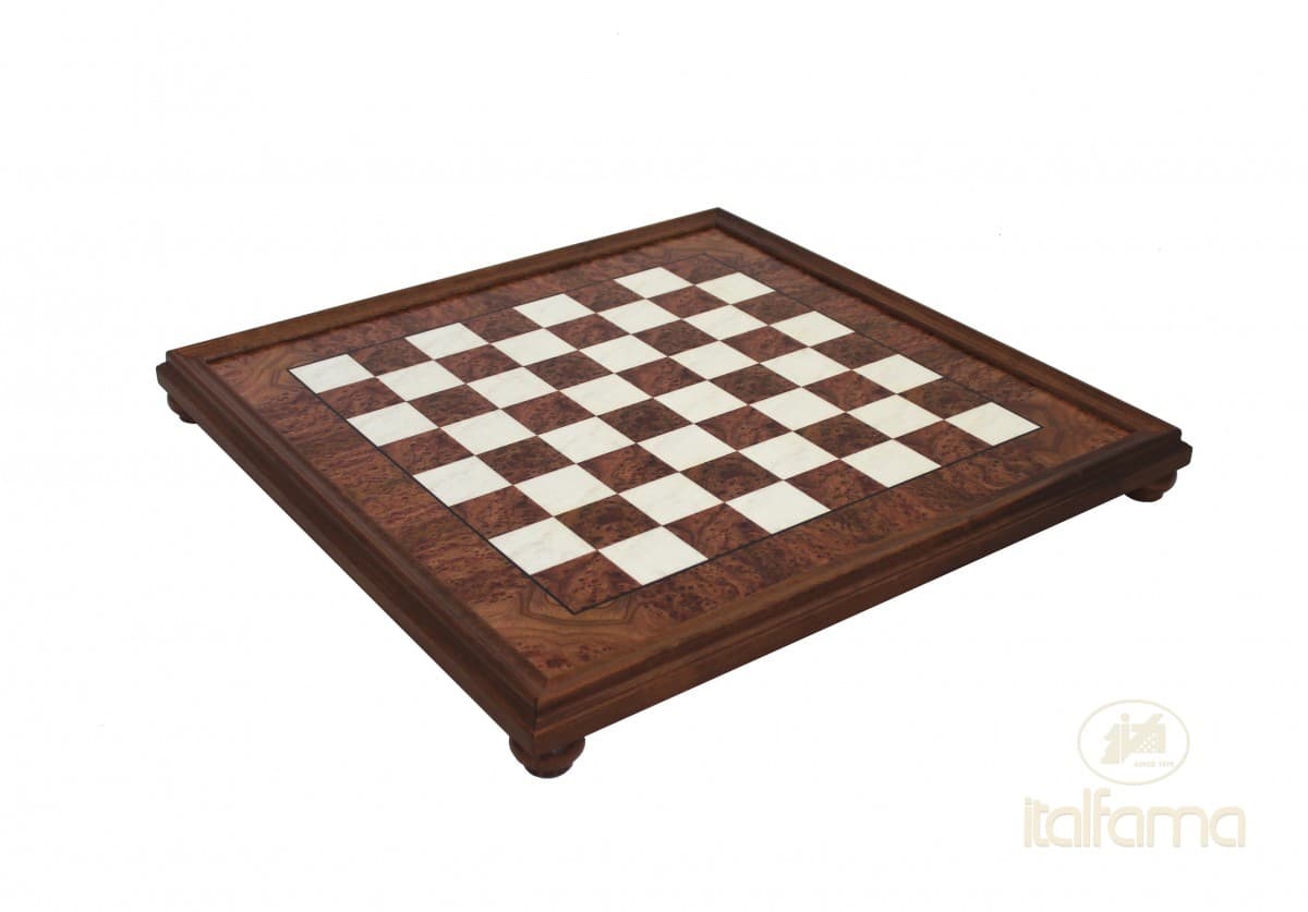 Italfama ELM BRIAR WOOD CHESSBOARD WITH FRAME