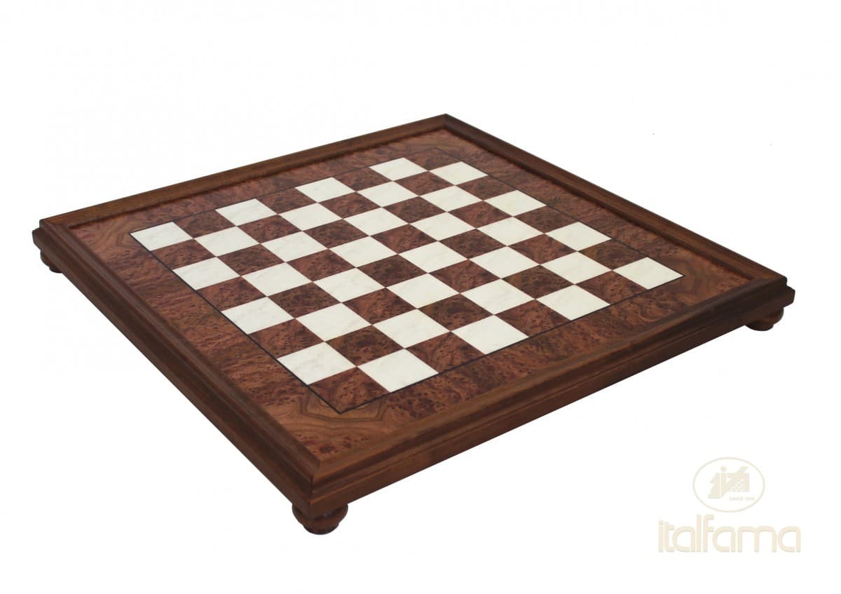Italfama ELM BRIAR WOOD CHESSBOARD WITH FRAME