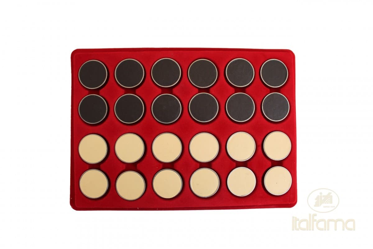 Italfama ALUMINUM AND LEATHERETTE CHECKERS SET