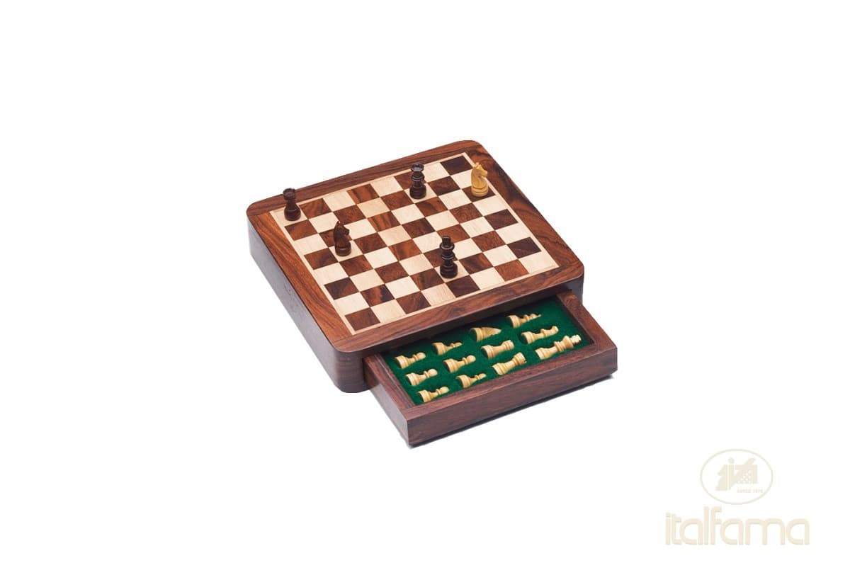Italfama (1° size) MAGNETIC WOODEN CHESS SET WITH DRAWER