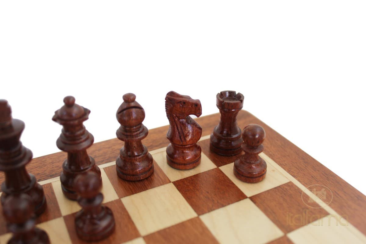Italfama (2°size) "PREMIUM QUALITY" MAGNETIC WOODEN CHESS + CHECKERS SET WITH DRAWER