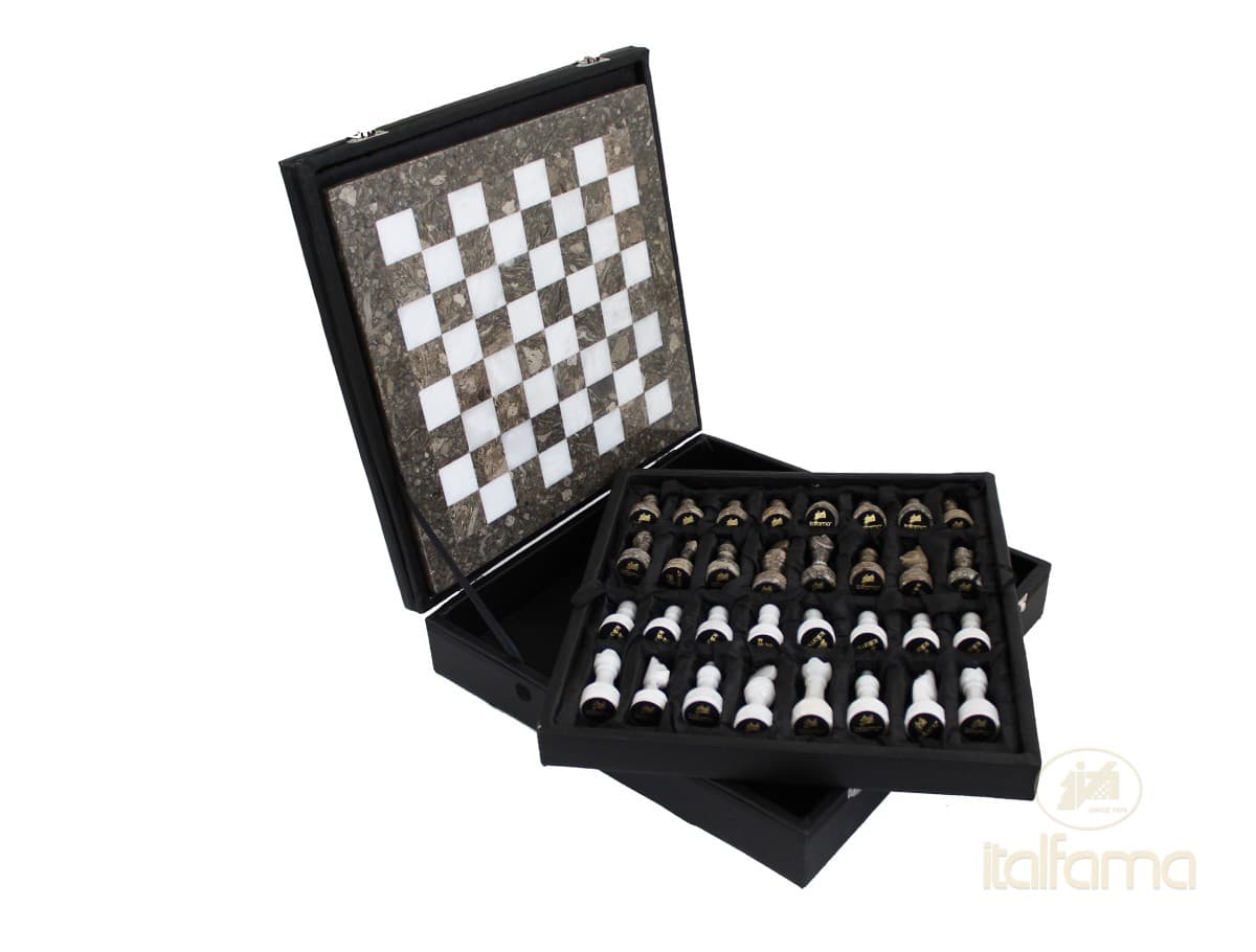 Italfama GREY AND WHITE MARBLE CHESS SET