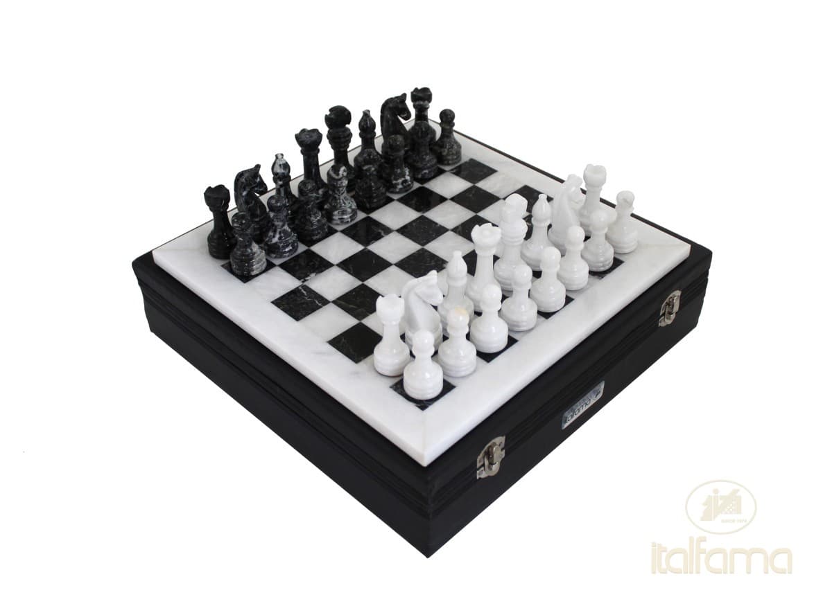 Italfama WHITE AND BLACK MARBLE CHESS SET