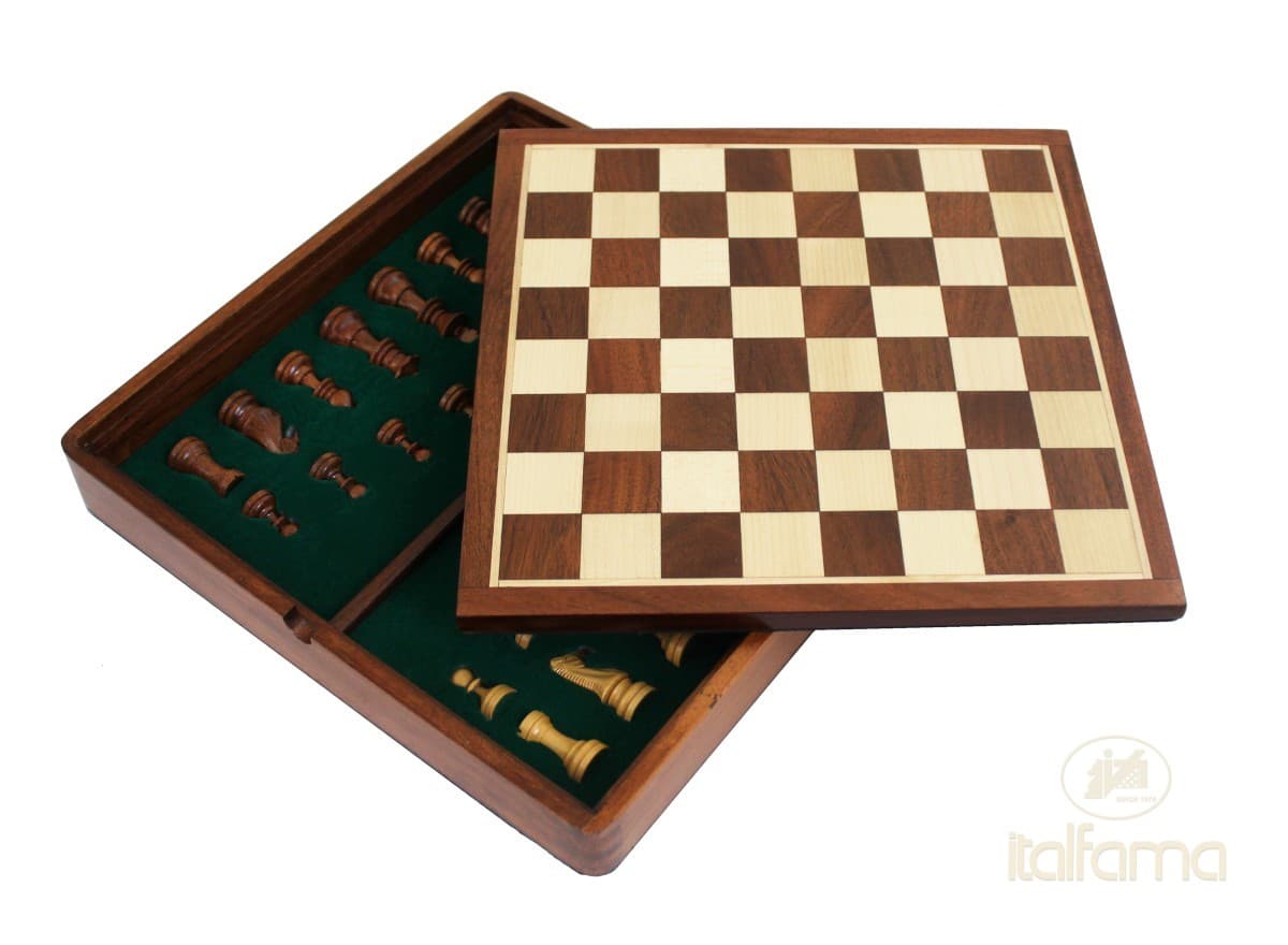 Italfama MAGNETIC WOODEN CHESS SET WITH CHESS COMPARTMENT