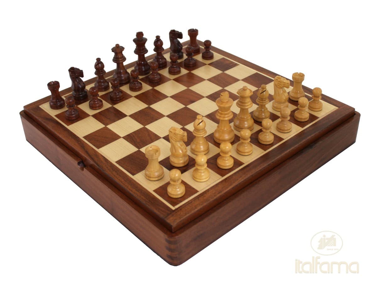 Italfama MAGNETIC WOODEN CHESS SET WITH CHESS COMPARTMENT