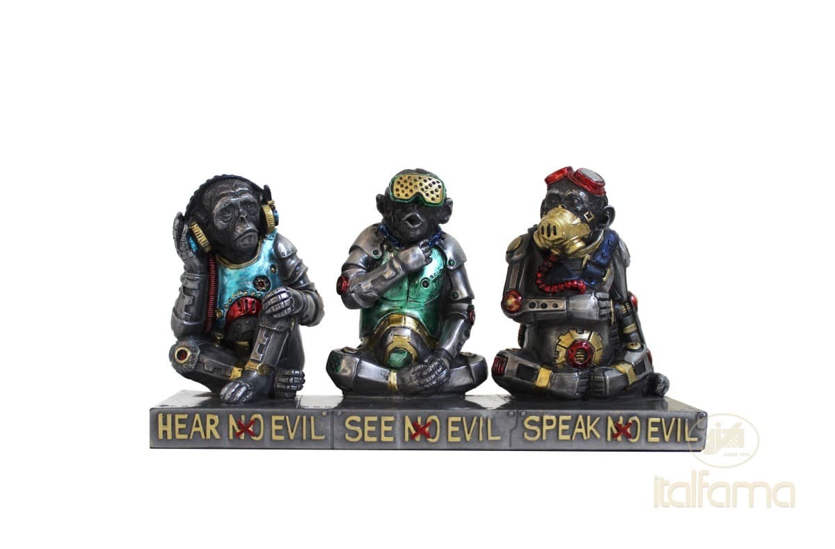 Italfama "SEE NO EVIL, HEAR NO EVIL, SPEAK NO EVIL" MISCHIEVOUS MONKEYS