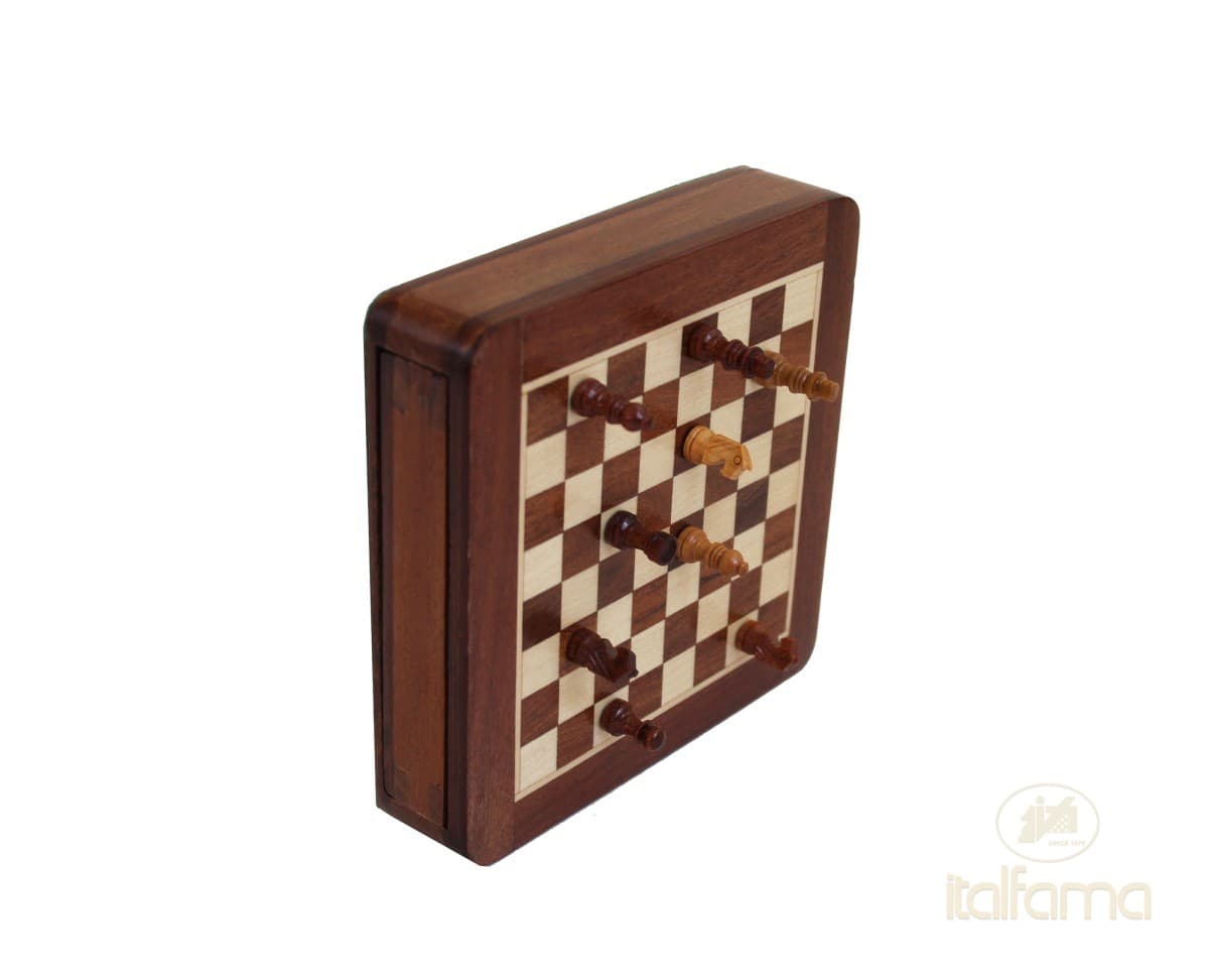 Italfama (1° size)"PREMIUM QUALITY" MAGNETIC WOODEN CHESS SET WITH DRAWER