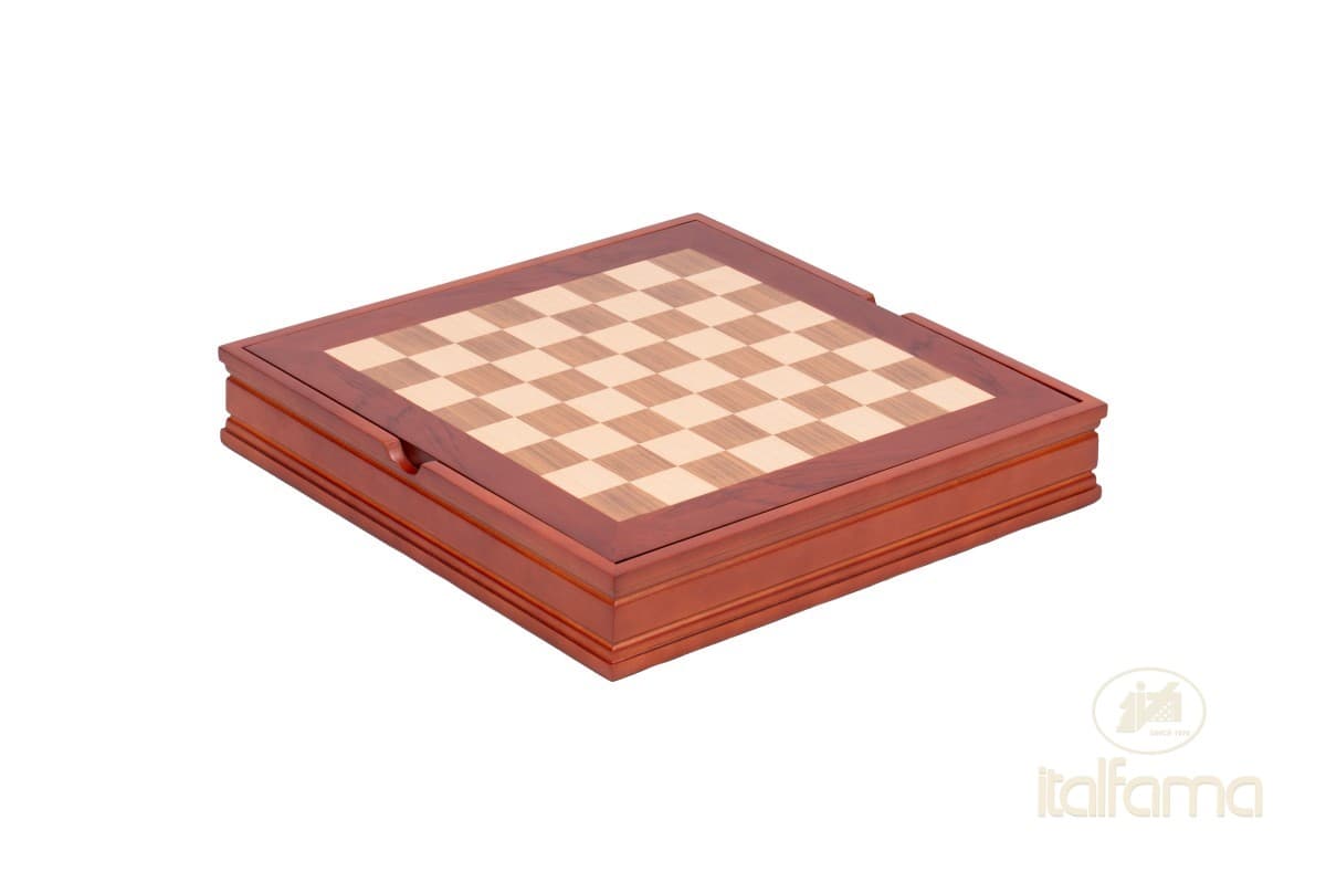 Italfama WALNUT AND MAPLE WOODEN CHESSBOARD BOX