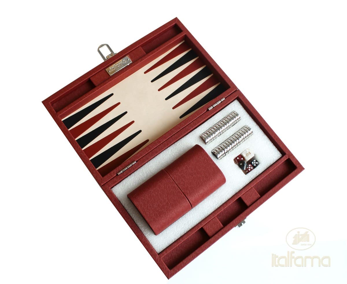 Italfama FOLDING LEATHERETTE BACKGAMMON SET