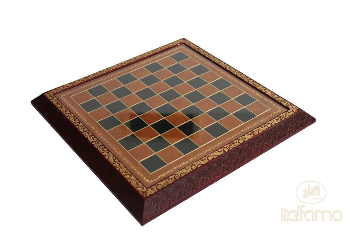 Italfama BROWN GENUINE LEATHER CHESSBOARD