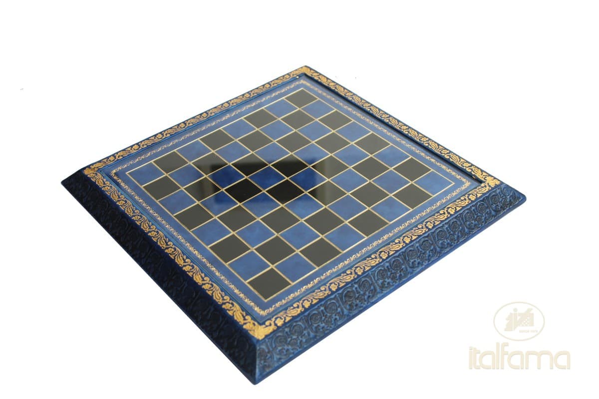 Italfama BLUE GENUINE LEATHER CHESSBOARD