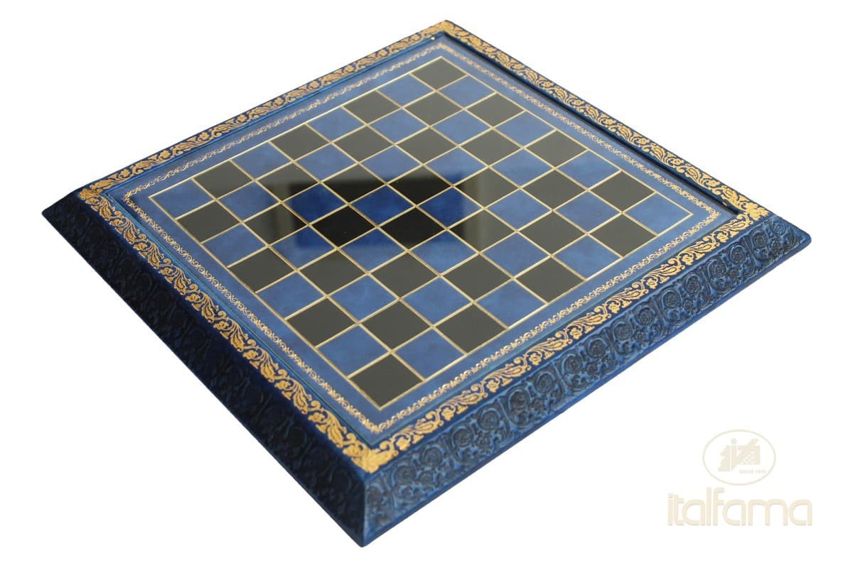 Italfama BLUE GENUINE LEATHER CHESSBOARD