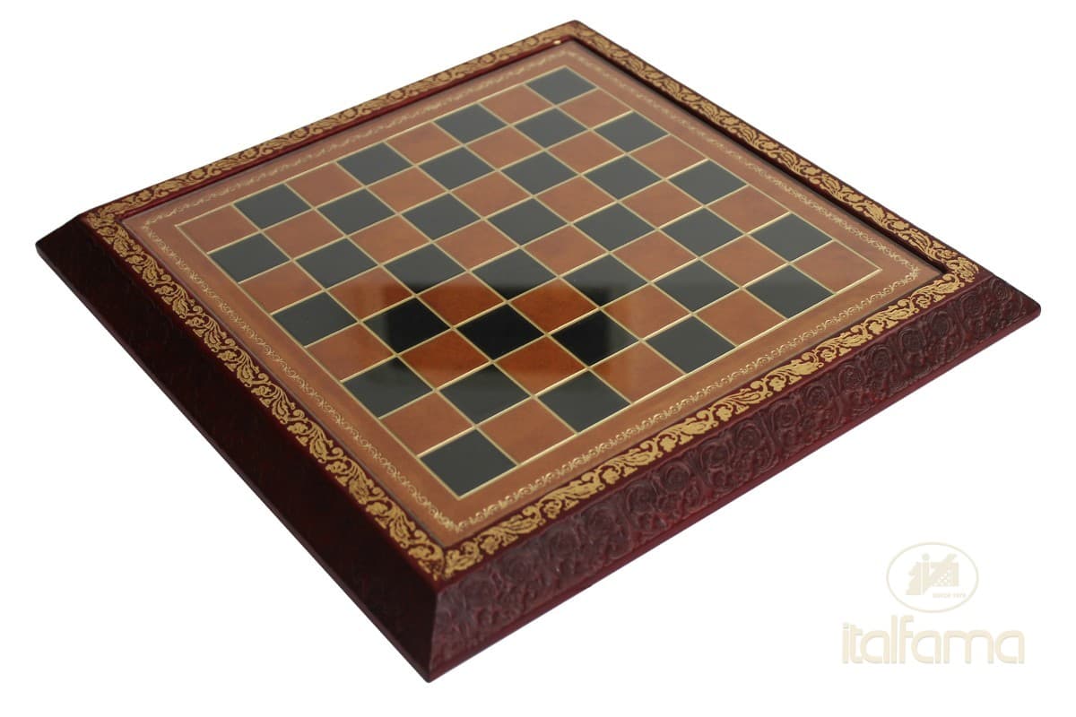 Italfama BROWN GENUINE LEATHER CHESSBOARD