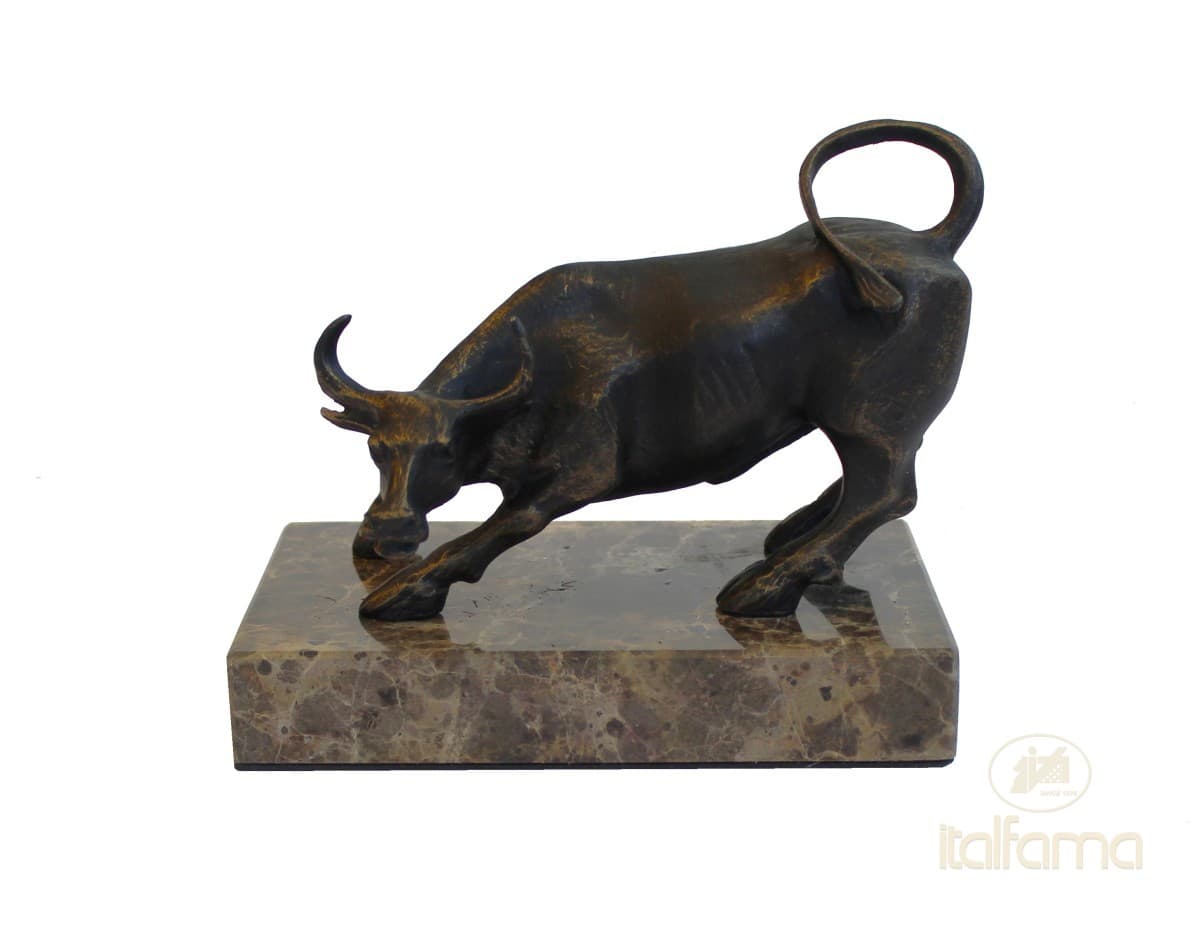 Italfama WALL STREET BULL (brassed metal zinc marble base)