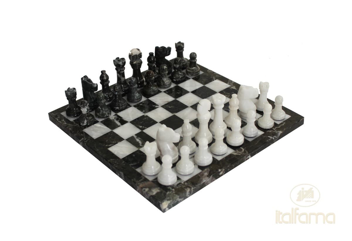 Italfama BLACK AND WHITE MARBLE CHESS SET