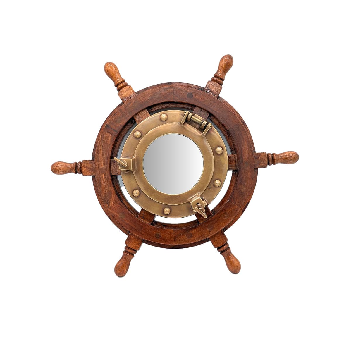 Authentic Models Mirror with wooden sailor wheel