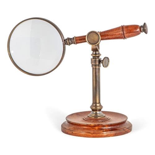 Authentic Models Magnifying Glass With Stand, Brnzd