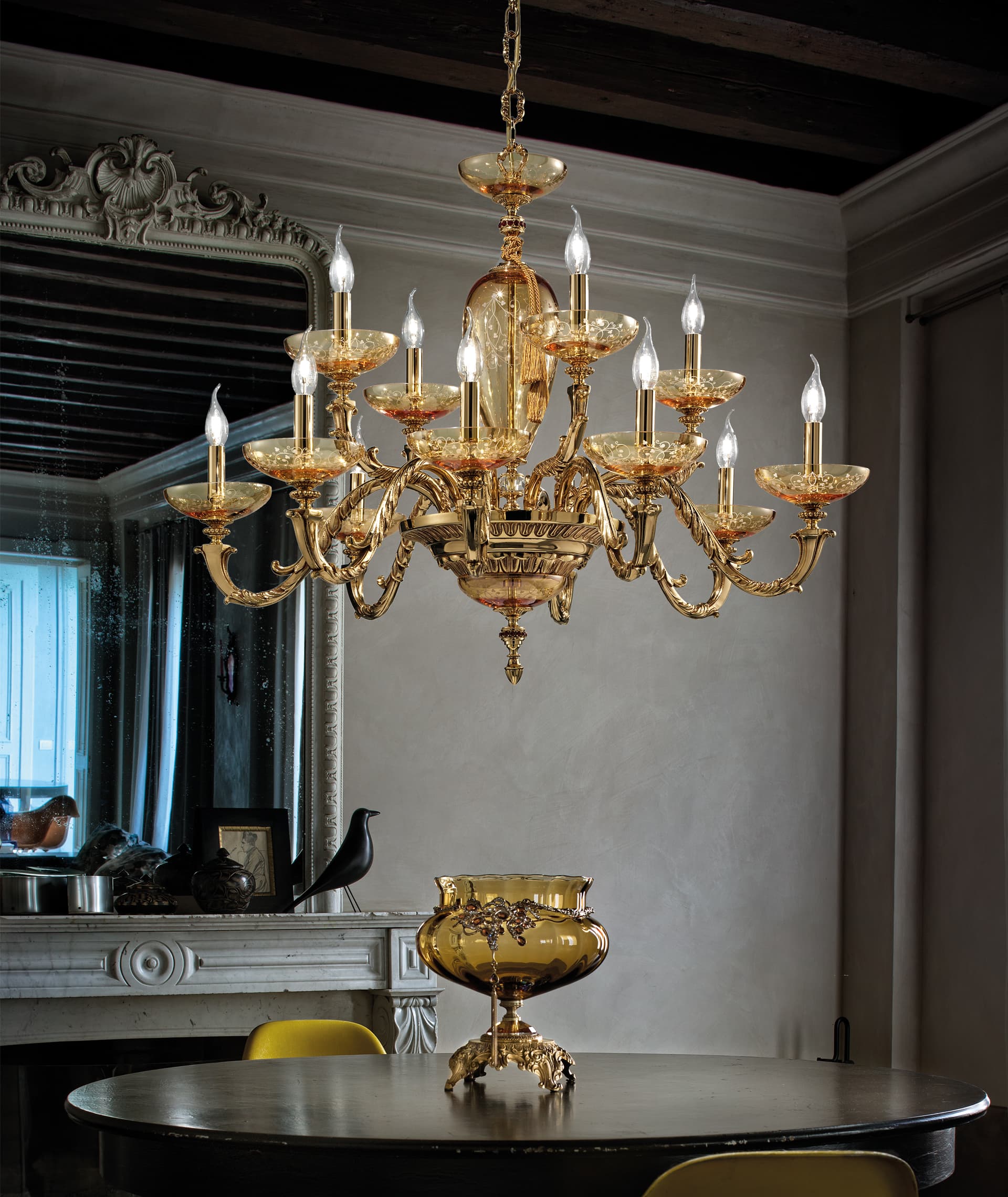 Euroluce Light of Italy Aida L8+4 Ambra
