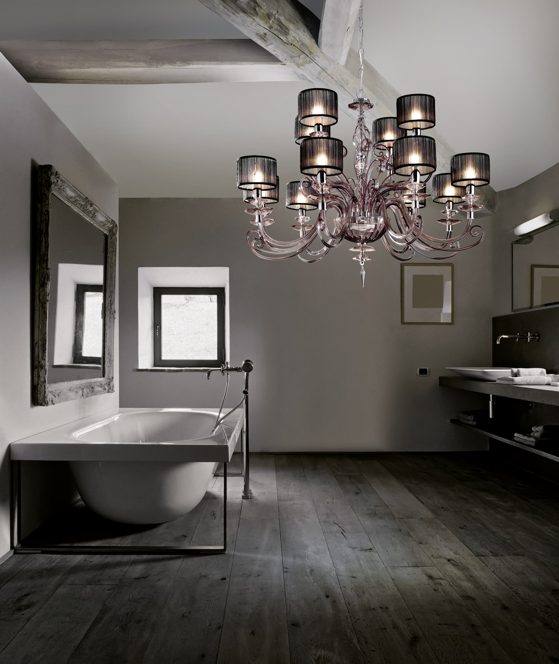 Euroluce Light of Italy Alicante Fumè L8+4 Shade
