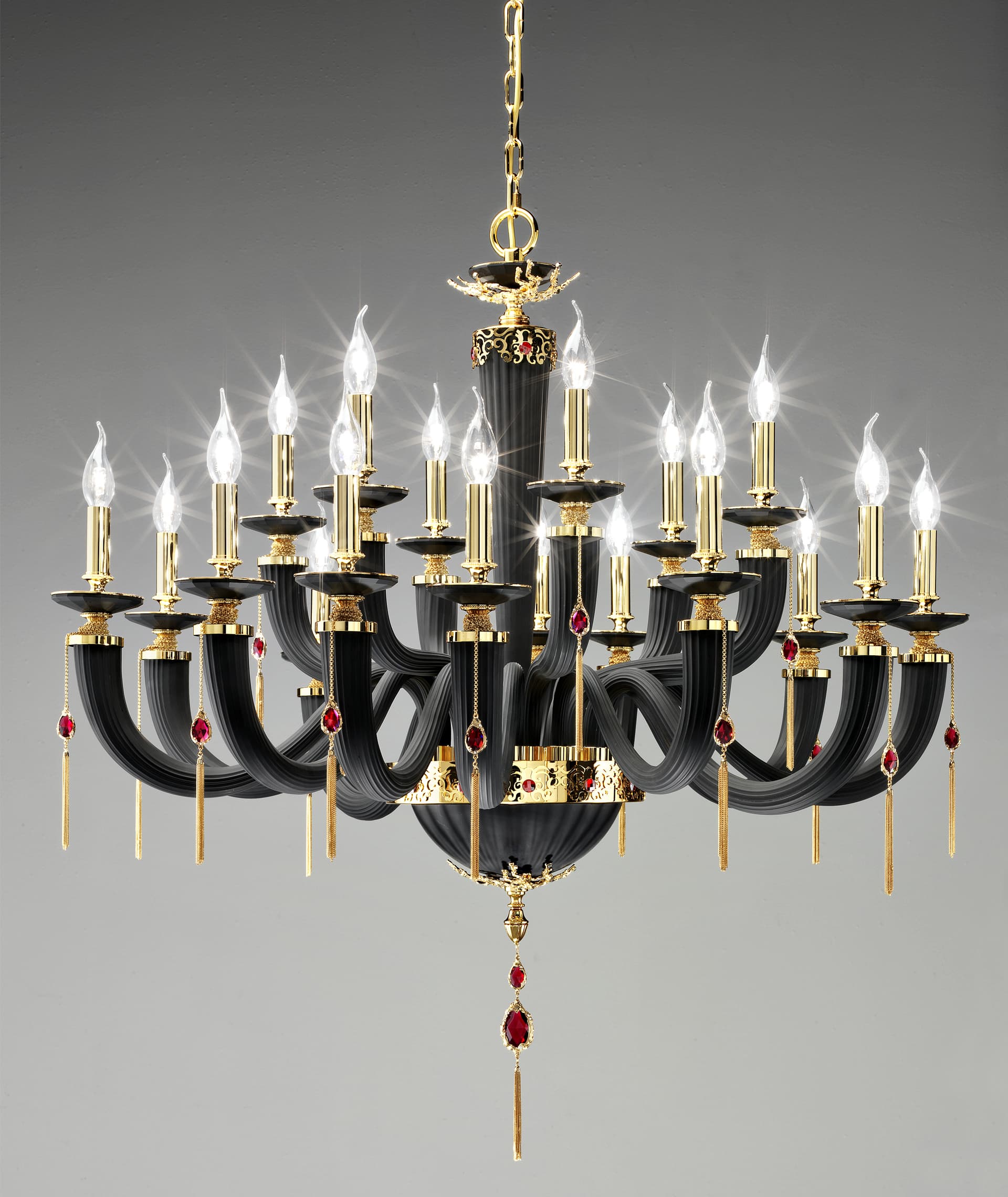 Euroluce Light of Italy Julienne Black&Gold L12+6