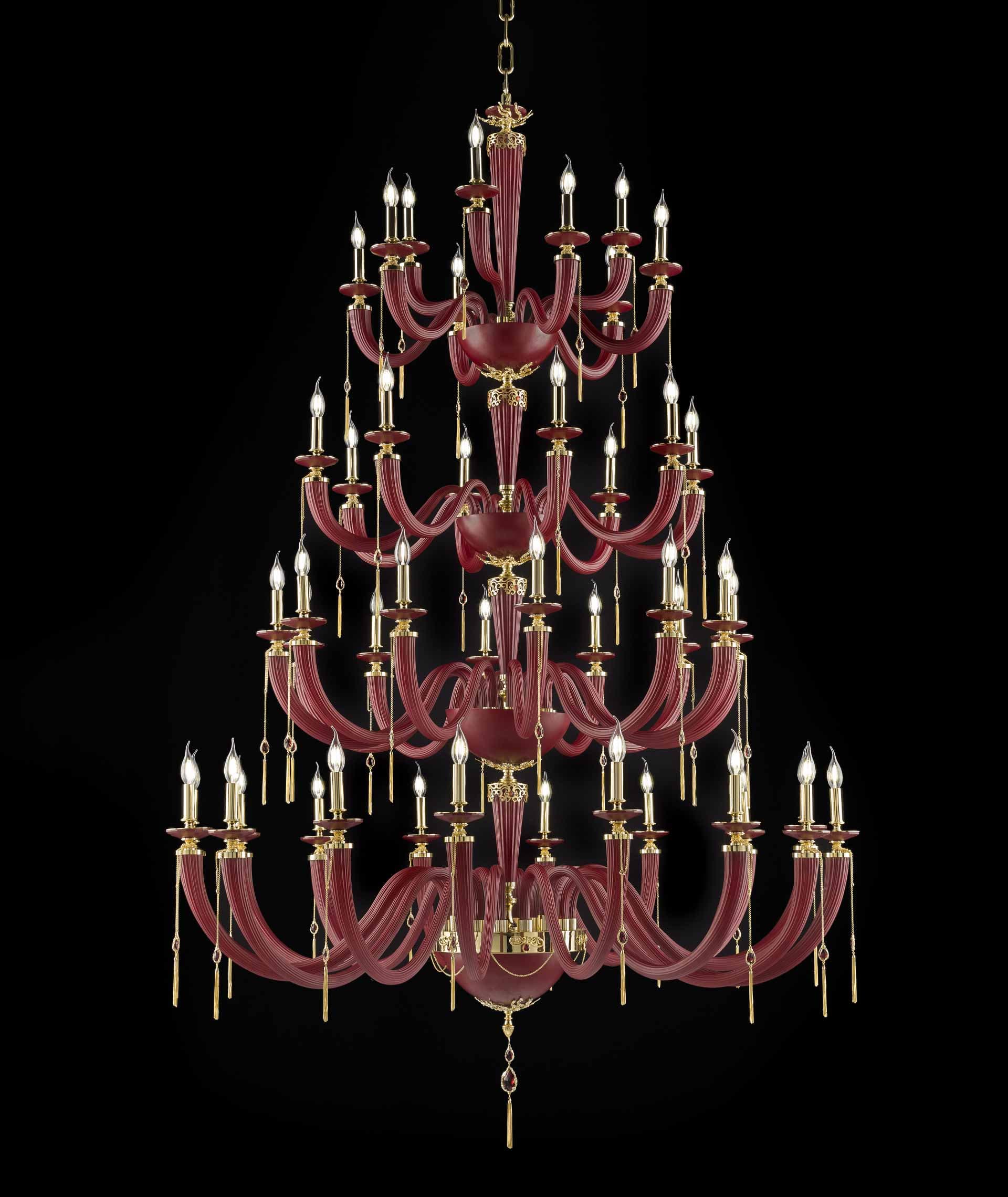 Euroluce Light of Italy Julienne Red&Gold L45
