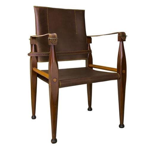 Authentic Models Bridle Leather Campaign Chair