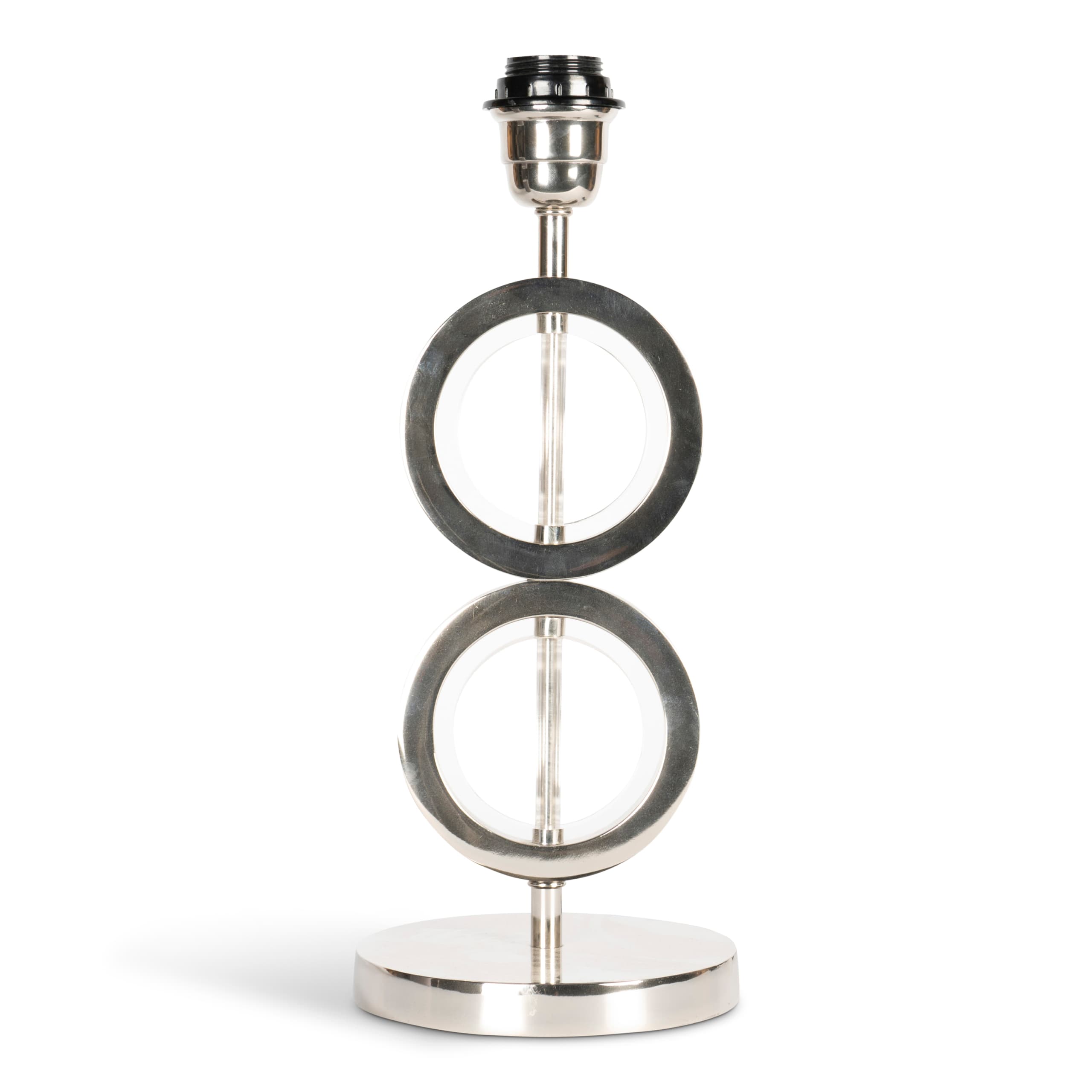 Authentic Models Art Deco Circle Lamp Double, Silver