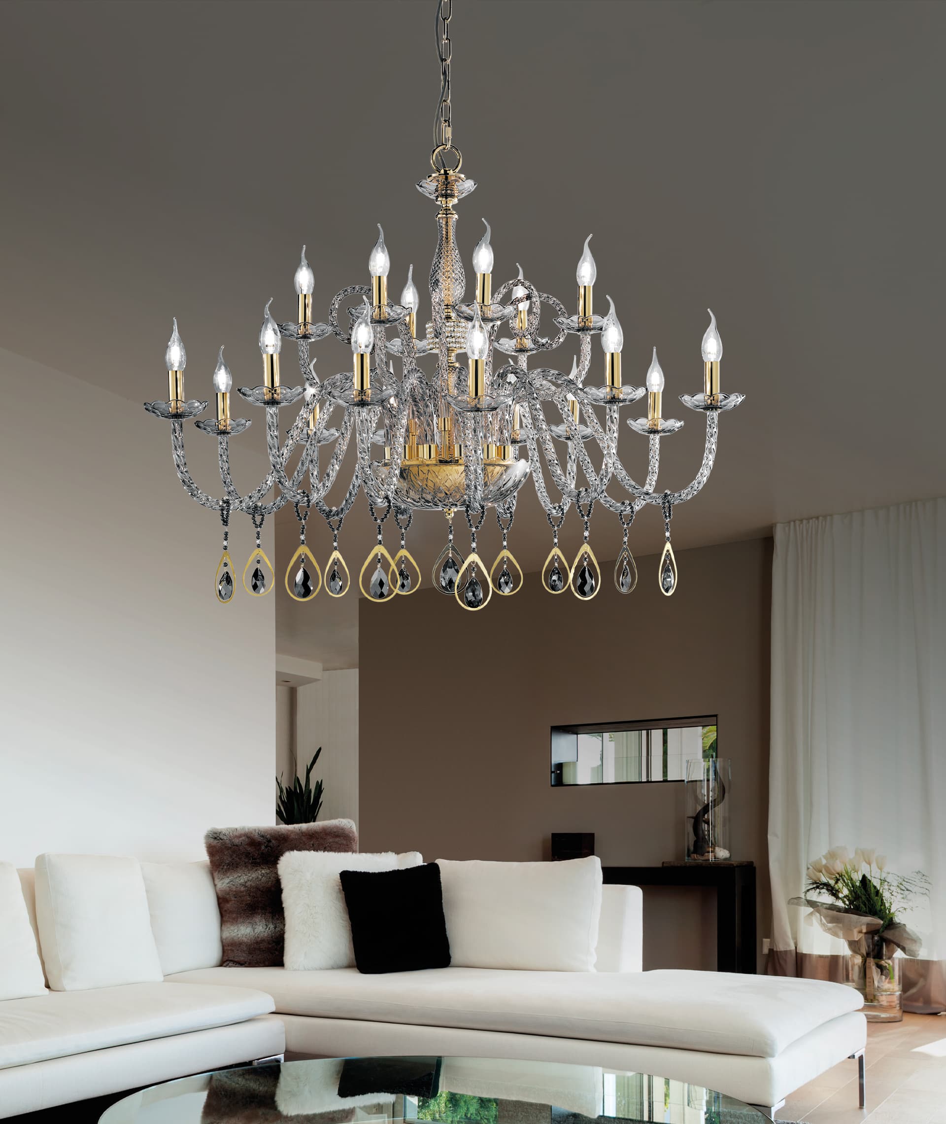 Euroluce Light of Italy Toochic L12+6 Oro Fumè