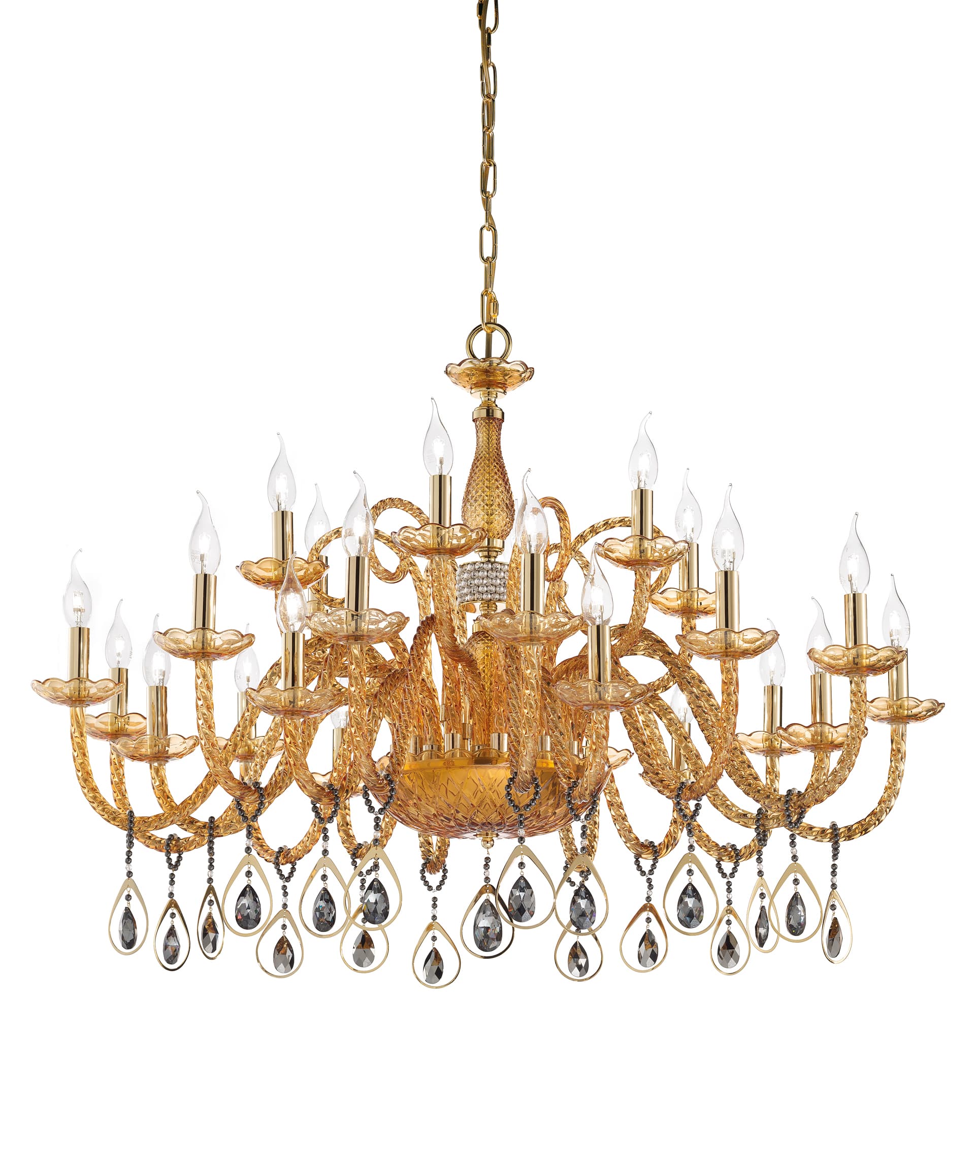 Euroluce Light of Italy Toochic L12+6+6 Oro Ambra