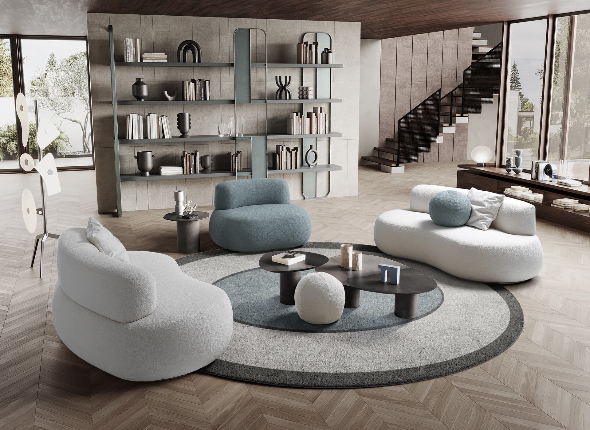 Albani Divani Numana Armchair & Loveseat