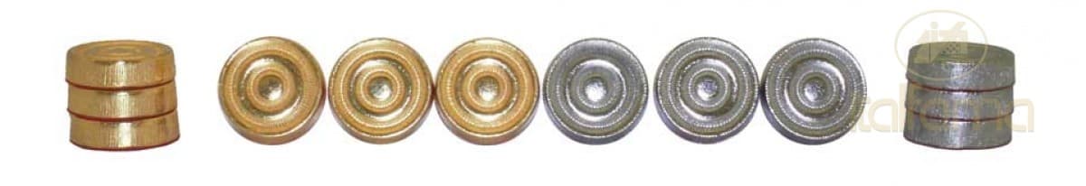 Italfama GOLD/SILVER PLATED METAL CHECKERS SET